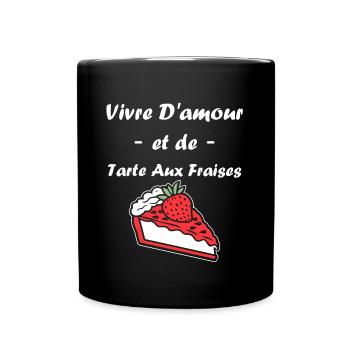 Tarte aux fraises - Mug uni - noir - Devant
