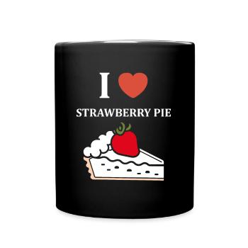 Tarte aux fraises - Mug uni - noir - Devant