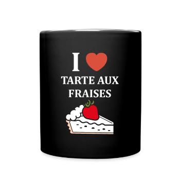 Tarte aux fraises - Mug uni - noir - Devant