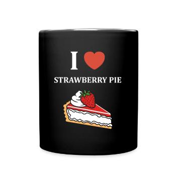 Tarte aux fraises - Mug uni - noir - Devant