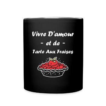 Tarte aux fraises - Mug uni - noir - Devant