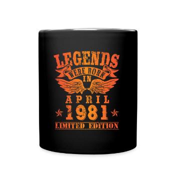 Les légendes sont nées en avril 1981 - Mug uni - noir - Devant