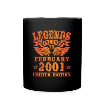 Les légendes sont nées le jour de l'anniversaire de février 2001 - Mug uni - noir - Devant