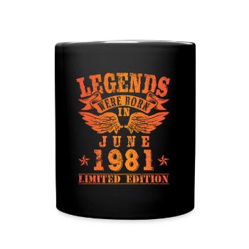 Les légendes sont nées en juin 1981 - Mug uni - noir - Devant