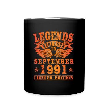 Les légendes sont nées le jour de l'anniversaire de septembre 1991 - Mug uni - noir - Devant