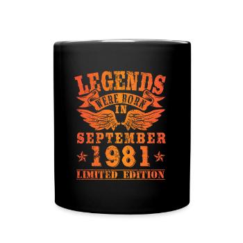 Les légendes sont nées en septembre 1981 - Mug uni - noir - Devant