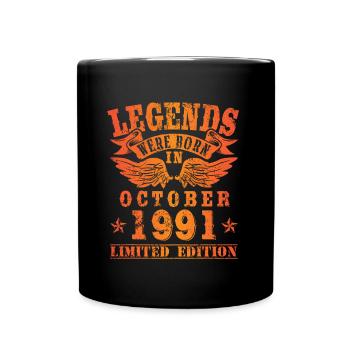 Les légendes sont nées en octobre 1991 - Mug uni - noir - Devant