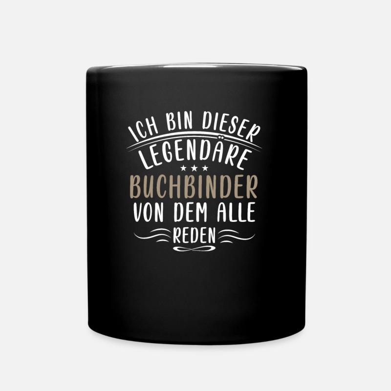 Lustige Buchbinder Sprüche Bücher Lesen Handwerk - Full Colour Mug - black