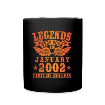 Les légendes sont nées le jour de l'anniversaire de janvier 2002 - Mug uni - noir - Devant