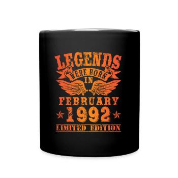 Les légendes sont nées le jour de l'anniversaire de février 1992 - Mug uni - noir - Devant