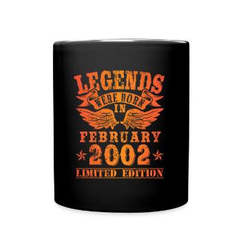 Les légendes sont nées le jour de l'anniversaire de février 2002 - Mug uni - noir - Devant