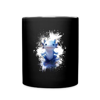 Axolotl Zeichnung - Tasse einfarbig - Schwarz - Vorne