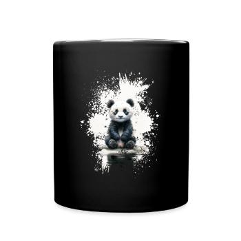 Pandabär - Tasse einfarbig - Schwarz - Vorne
