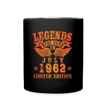Les légendes sont nées en juillet 1962 - Mug uni - noir - Devant