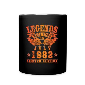 Les légendes sont nées en juillet 1982 - Mug uni - noir - Devant
