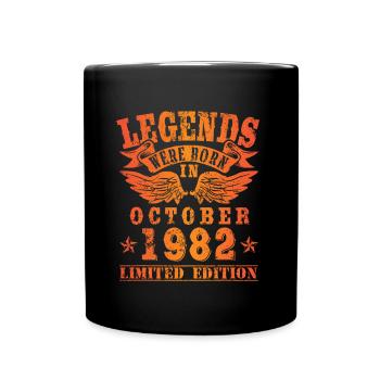 Les légendes sont nées en octobre 1982 Anniversaire - Mug uni - noir - Devant