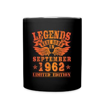 Legends sont nés en Septembre 1962 Anniversaire - Mug uni - noir - Devant