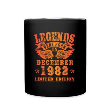 Legends sont nés en Décembre 1982 Anniversaire - Mug uni - noir - Devant