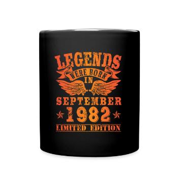 Legends sont nés en Septembre 1982 Anniversaire - Mug uni - noir - Devant