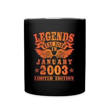 Legends sont nés en Janvier 2003 Anniversaire - Mug uni - noir - Devant