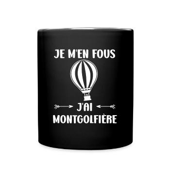 Humour Montgolfière - Mug uni - noir - Devant