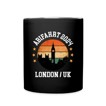 Abi Reise London 2024 Abifahrt Abitur England Tour - Tasse einfarbig - Schwarz - Vorne