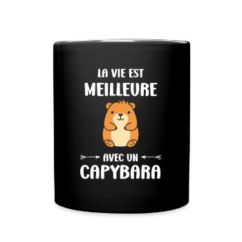 Humour Capybara - Mug uni - noir - Devant