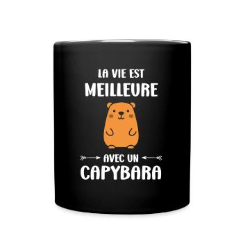 Humour Capybara - Mug uni - noir - Devant