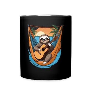 Paresseux jouant de la guitare - Mug uni - noir - Devant