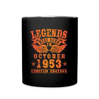 Legends were born in October 1953 Birthday - Full Colour Mug - black - Front
