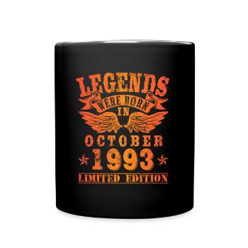 Legends sont nés en Octobre 1993 Anniversaire - Mug uni - noir - Devant