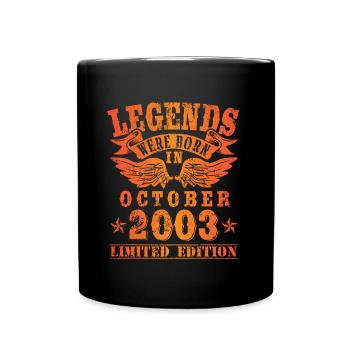 Legends sont nés en Octobre 2003 Anniversaire - Mug uni - noir - Devant