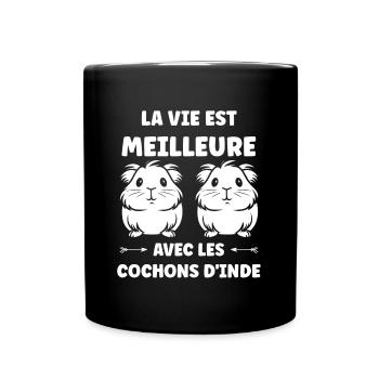 Humour cochon d'ine - Mug uni - noir - Devant