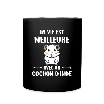 Humour cochon d'ine - Mug uni - noir - Devant