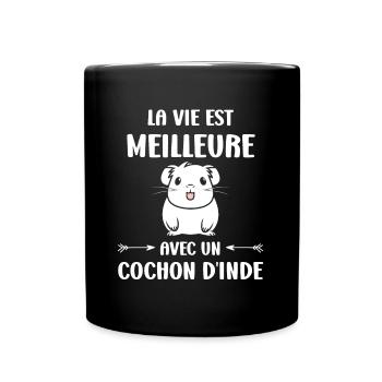 Humour cochon d'ine - Mug uni - noir - Devant