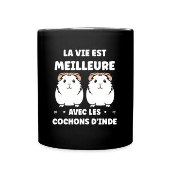 Humour cochon d'ine - Mug uni - noir - Devant