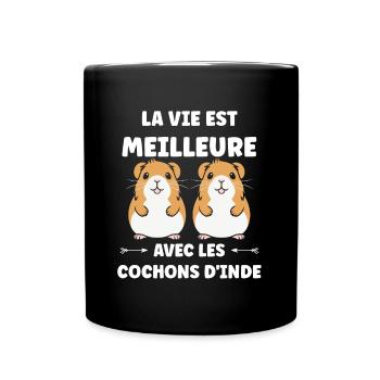 Humour cochon d'ine - Mug uni - noir - Devant