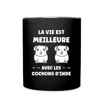 Humour cochon d'ine - Mug uni - noir - Devant