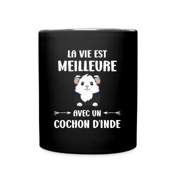 Humour cochon d'ine - Mug uni - noir - Devant
