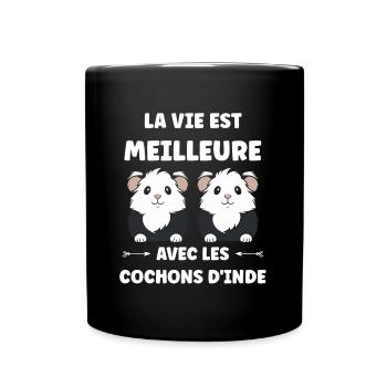 Humour cochon d'ine - Mug uni - noir - Devant