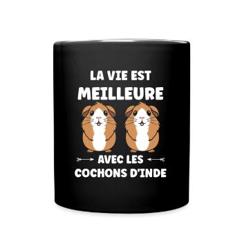 Humour cochon d'ine - Mug uni - noir - Devant