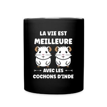Humour cochon d'ine - Mug uni - noir - Devant