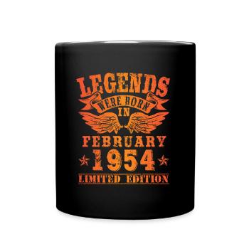 Legends sont nés en Février 1954 Anniversaire - Mug uni - noir - Devant