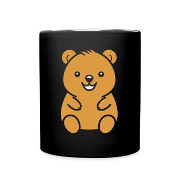 Niedliches kleines Tier Quokka - Tasse einfarbig - Schwarz - Vorne
