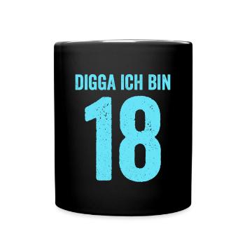 Blue Digga I'm 18 Years Boy 18th Birthday - Full Colour Mug - black - Front