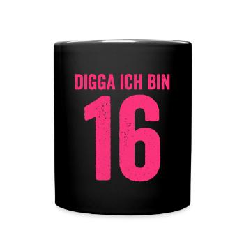 Digga J’ai 16 Ans Fille 16e Anniversaire Dame - Mug uni - noir - Devant