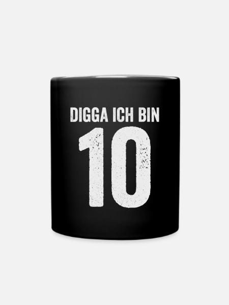 Digga I'm 10 Girl Boy 10th Birthday - Full Colour Mug - black