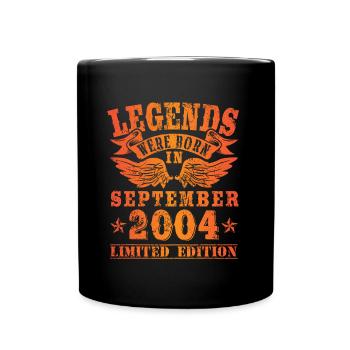 Legends sont nés en Septembre 2004 Anniversaire - Mug uni - noir - Devant