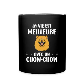Chien chow chow - Mug uni - noir - Devant