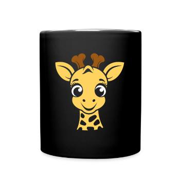 Giraffe's Head - Full Colour Mug - black - Front